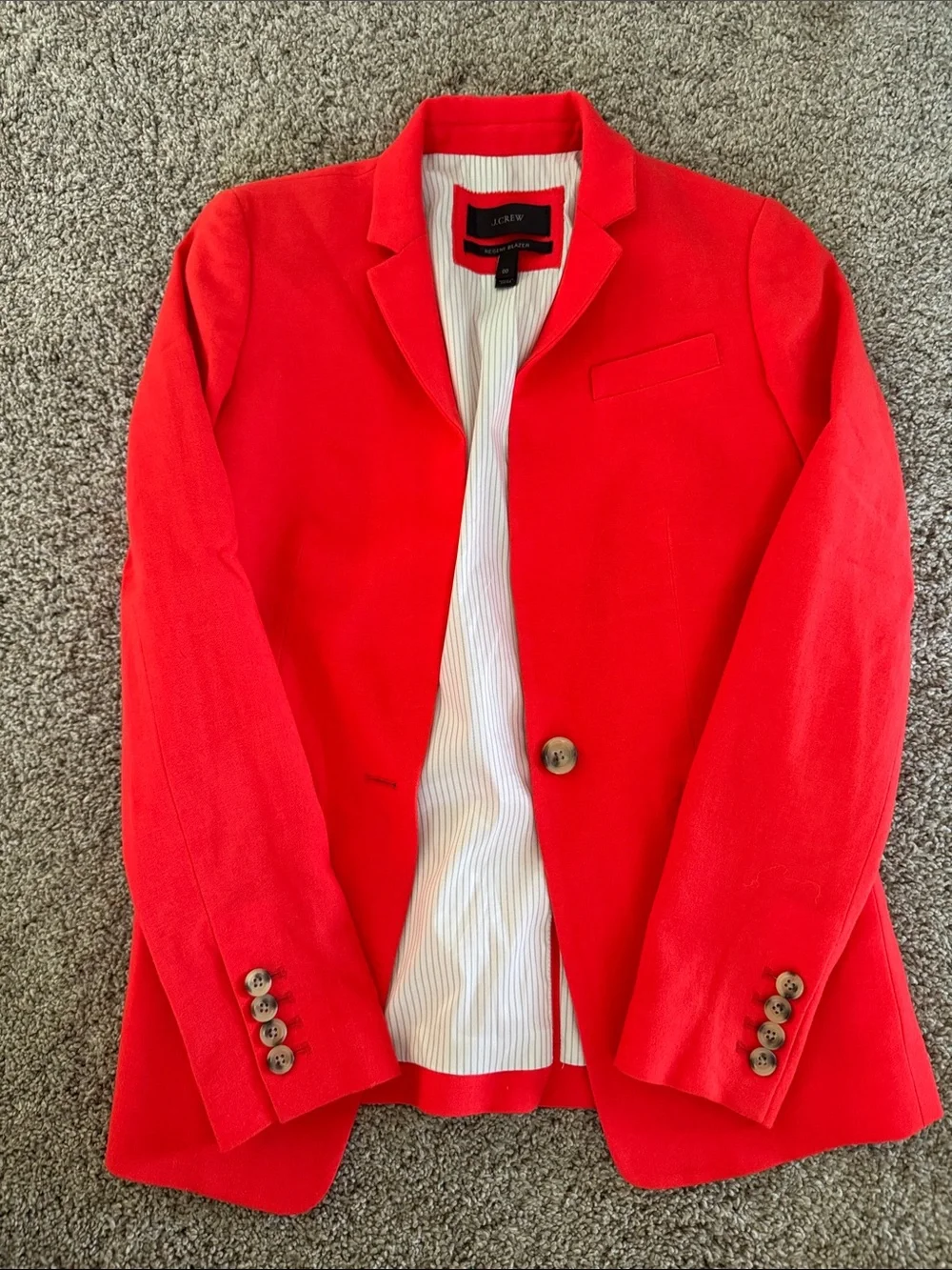 J. Crew Vibrant Red Single-Button Tailored Blazer